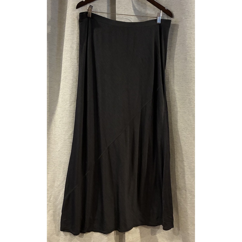 Eileen Fisher Silk Blend Graphite Maxi Skirt Large NWT R1SCJ-S1344M